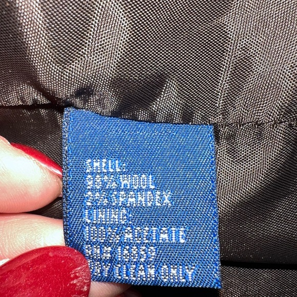 Like New J. McLaughlin Brown Wool Skirt Gold Buttons Size 8 - Picture 3 of 3